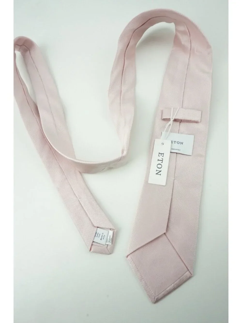 Eton Blush Pink Herringbone 100% Silk Tie Brand New With Tags